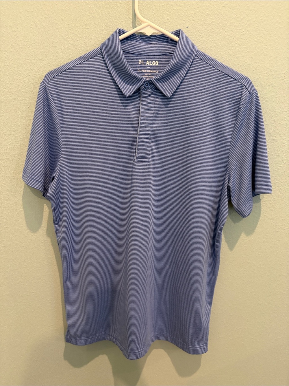 Men's Light Blue Micro-Striped Polo Shirt